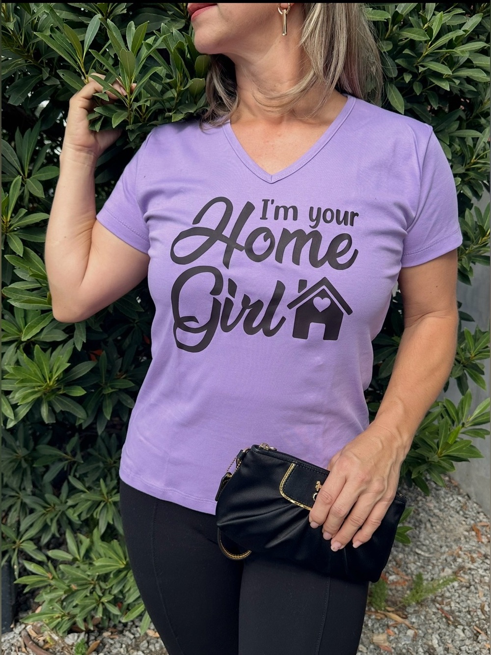 Baltica “I’m Your Home Girl” Realtor V-Neck T-Shirt Purple Size L